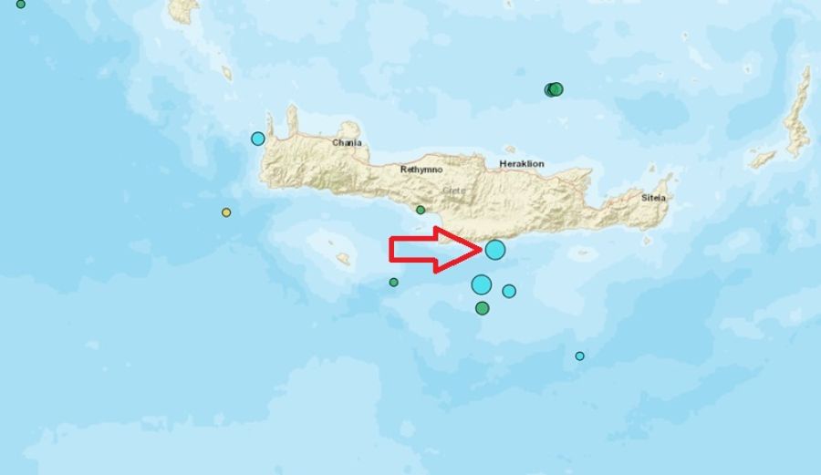 Σεισμός 4,8 Ρίχτερ νότια της Κρήτης