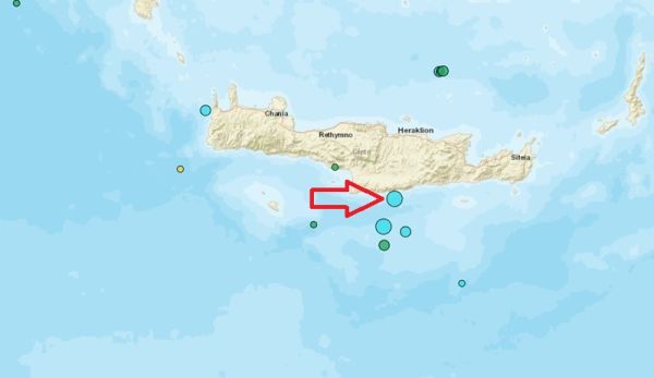 Σεισμός 4,8 Ρίχτερ νότια της Κρήτης