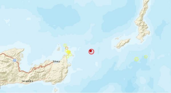 Σεισμική δόνηση 5,3 Ρίχτερ μεταξύ Κρήτης και Καρπάθου