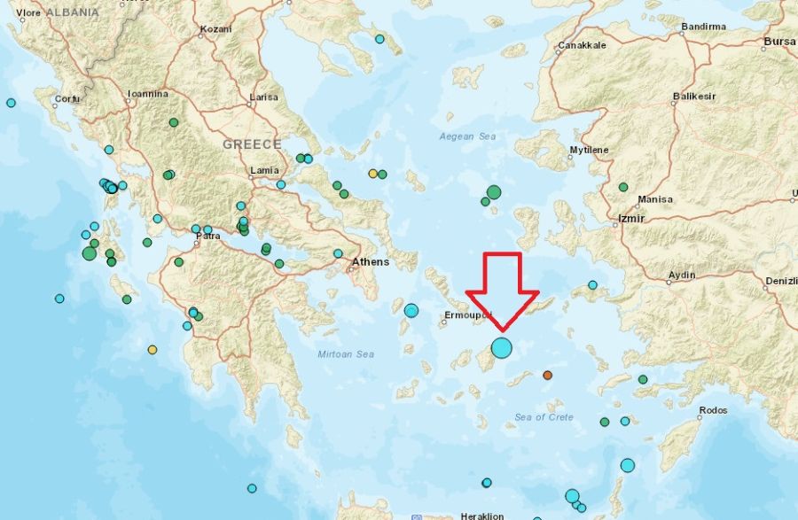 Σεισμός 4,3 Ρίχτερ κοντά στη Νάξο - Αισθητός και στην Αττική