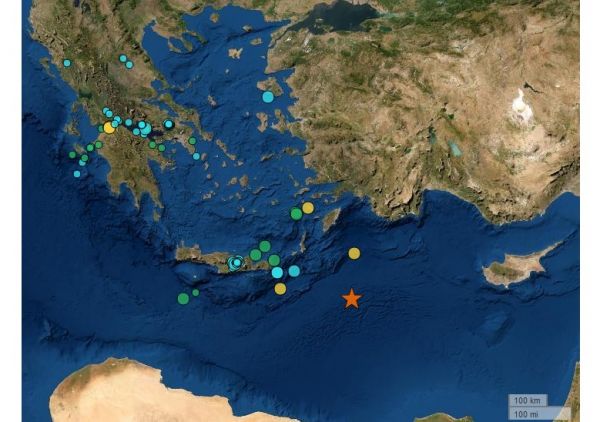 Ισχυρός σεισμός 6,1 Ρίχτερ νοτιοανατολικά της Καρπάθου αλλά με μεγάλο εστιακό βάθος