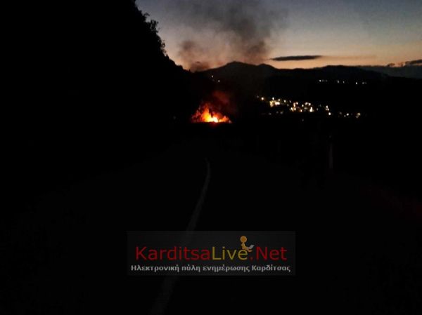Κάηκε αυτοκίνητο κοντά στην Καστανιά Καρδίτσας