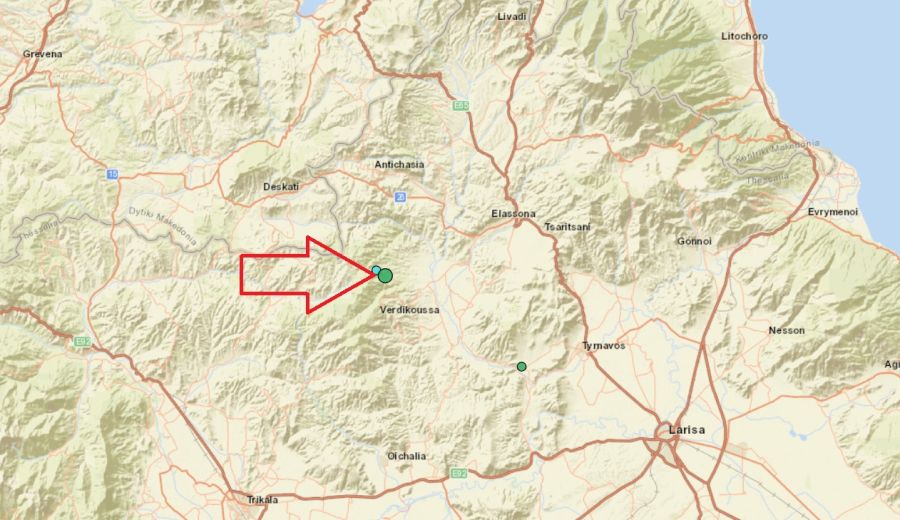 Σεισμός 3,1 Ρίχτερ κοντά στη Βερδικούσσα Λάρισας