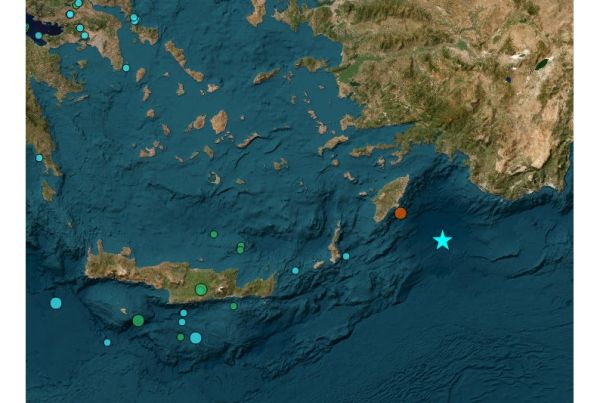 Ισχυρός σεισμός 5,9 Ρίχτερ το μεσημέρι της Τετάρτης (25/1) κοντά στη Ρόδο