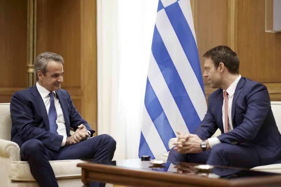 Πρώτη συνάντηση του Πρωθυπουργού Κυρ. Μητσοτάκη με το νέο πρόεδρο του ΣΥΡΙΖΑ Π.Σ. Στ. Κασσελάκη