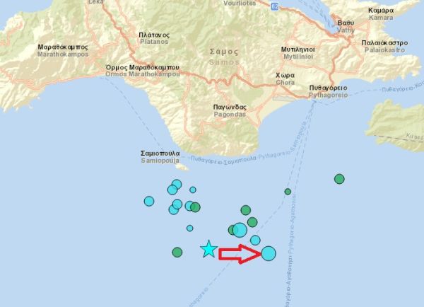 Τρίτος ισχυρός σεισμός στη Σάμο - 4,5 Ρίχτερ