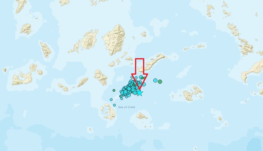 5,1 Ρίχτερ το πρωί της Δευτέρας (17/2) κοντά στην Αμοργό