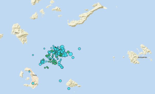 Συνεχίζεται η σεισμική δραστηριότητα μεταξύ Αμοργού και Σαντορίνης