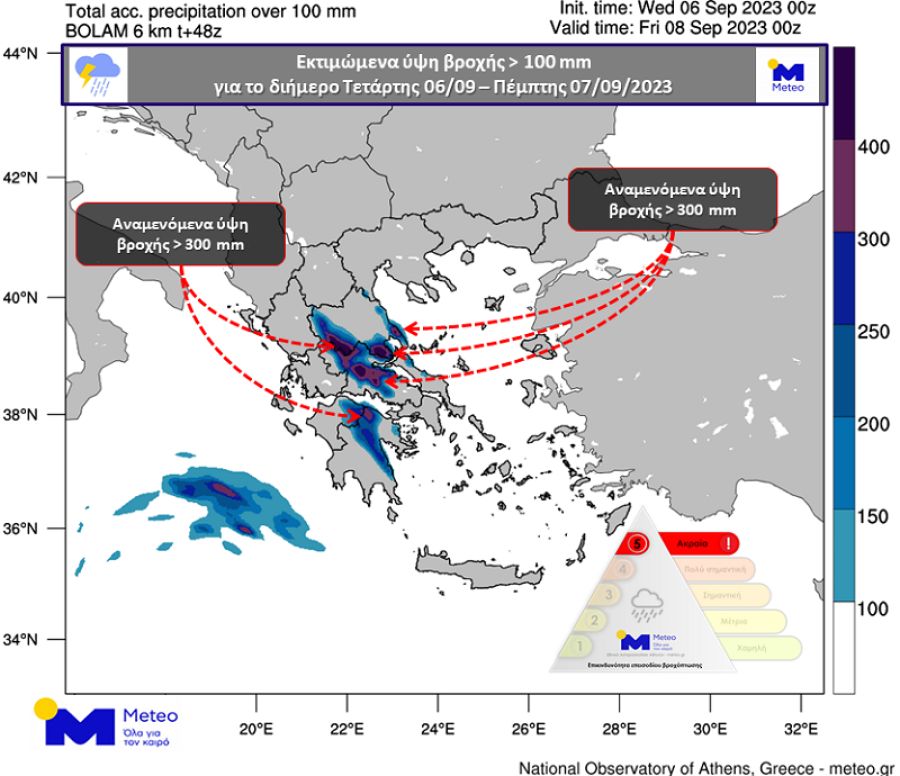 Έως άλλα 300 χιλιοστά λέει το Εθνικό Αστεροσκοπείο για Τετάρτη και Πέμπτη (6-7/9)